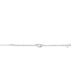 Best Zinzi zilveren dubbele schakel armband met luxe hart witte zirconia's 17-20cm ZIA2507