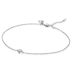Best Zinzi zilveren enkelband rond wit 23+4cm ZIE1393