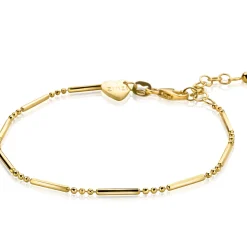Online Zinzi zilveren fantasie armband 14K geel verguld staafjes ZIA1452G