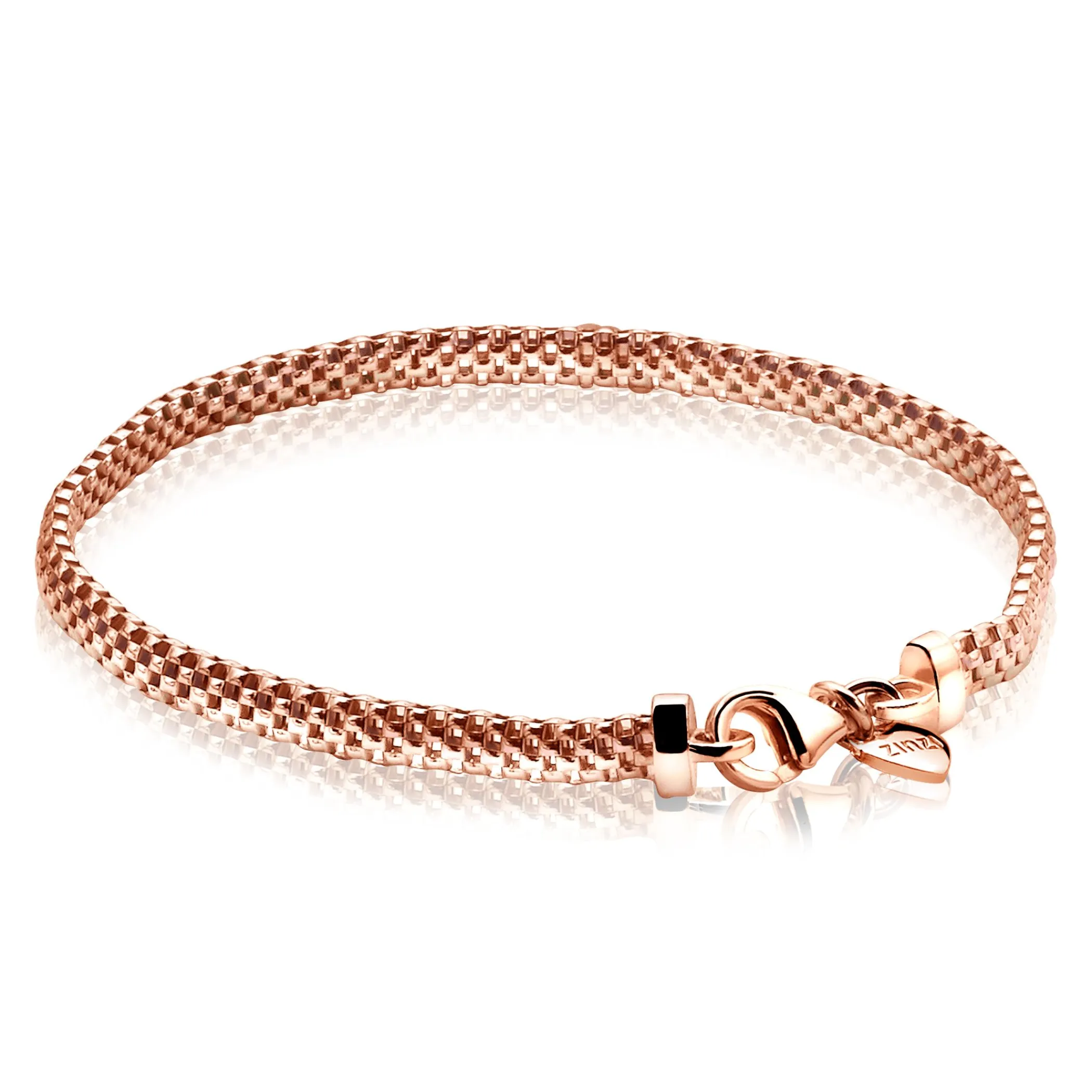 Sale Zinzi zilveren fantasie armband rosé verguld 18,5cm ZIA878R