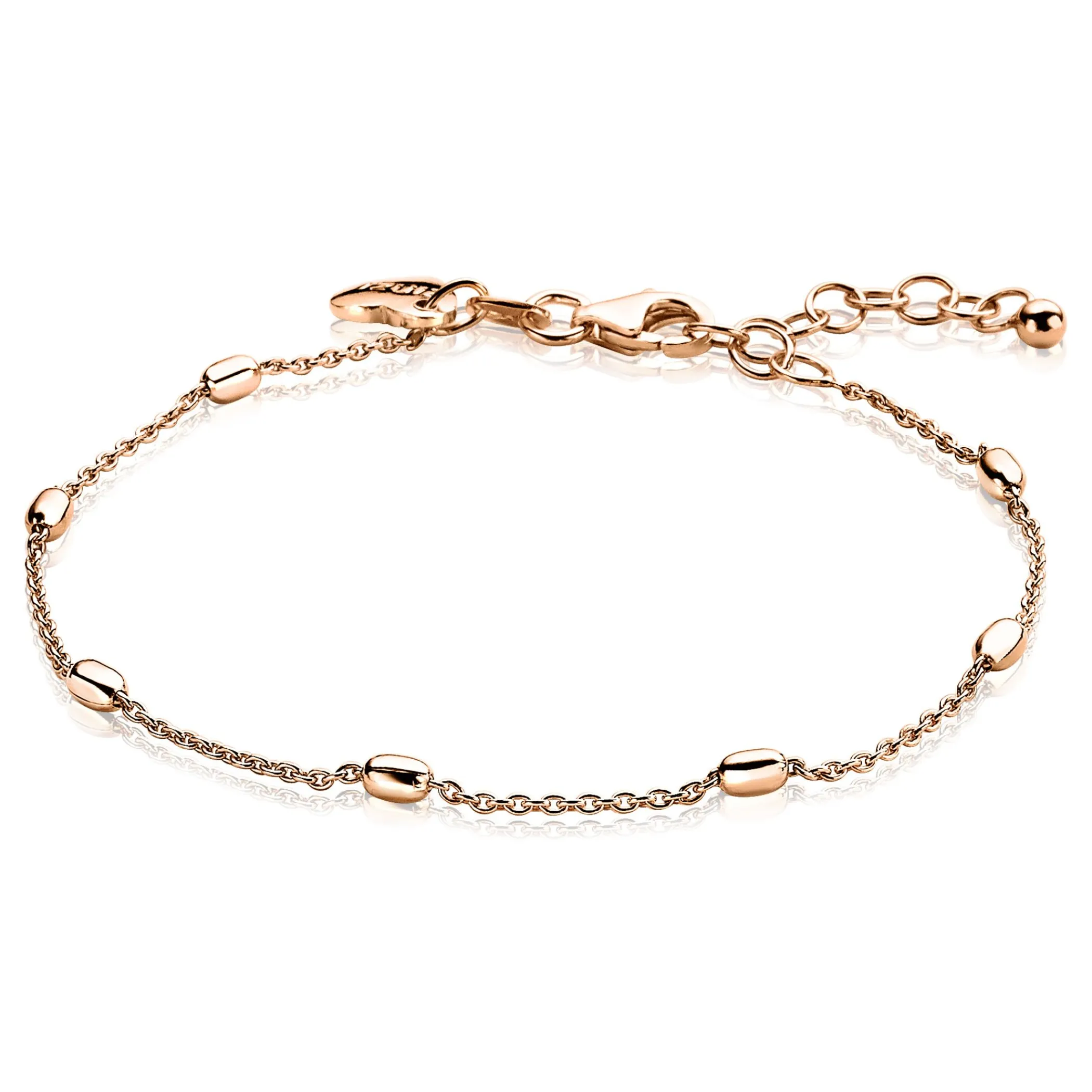 New Zinzi zilveren fantasie armband rosé verguld ovaal 16,5-20cm ZIA1655R