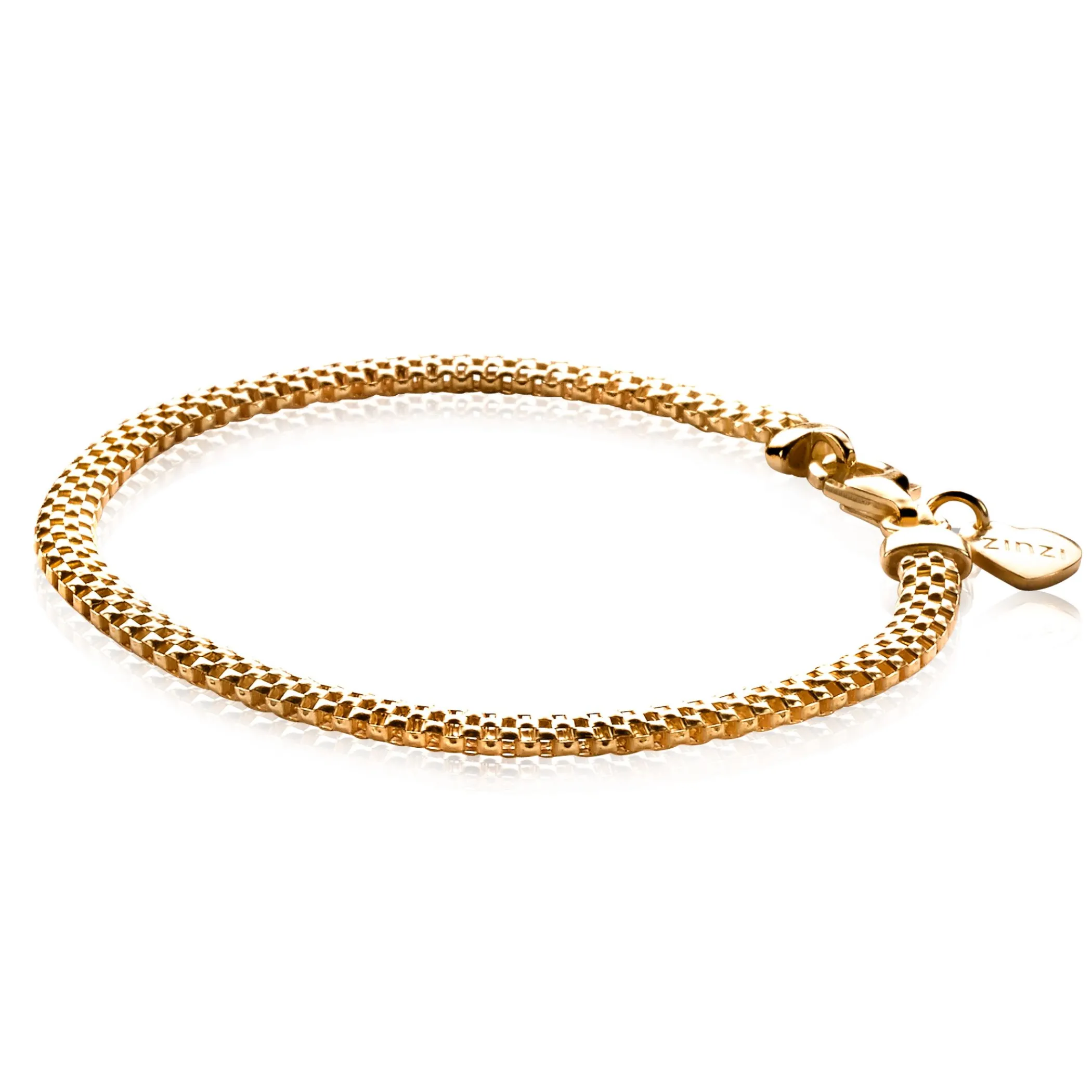 Online Zinzi zilveren fantasie armband geel verguld 18,5cm ZIA878G