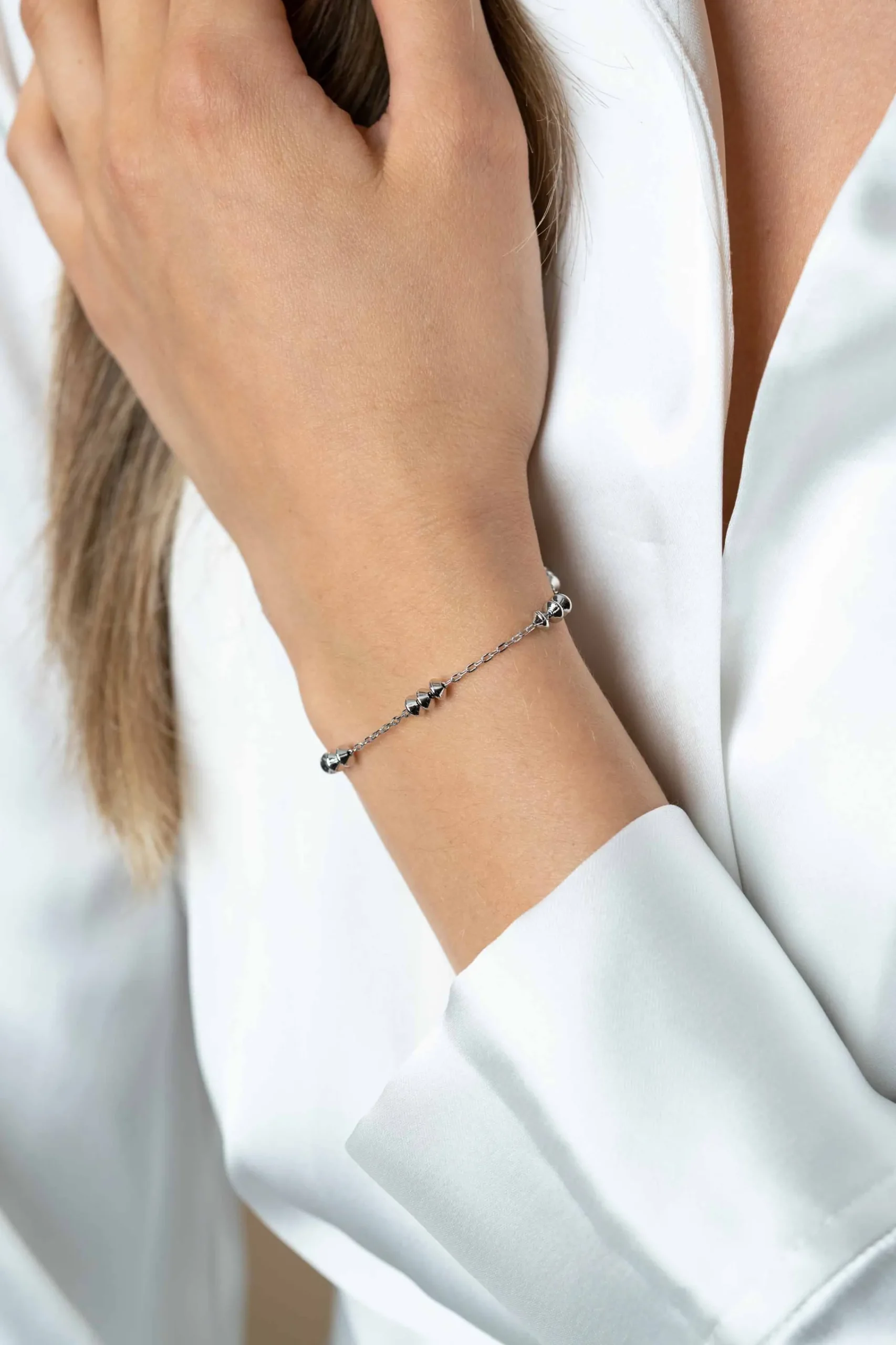 Online Zinzi zilveren fantasie armband met ankerschakels en tol-vormige elementen 16,5-19,5cm ZIA2537