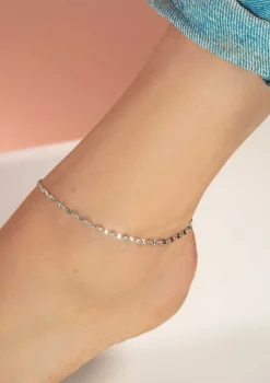 Hot Zinzi zilveren fantasie enkelband gedraaid 23+4cm ZIE1458