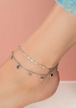 Hot Zinzi zilveren fantasie enkelband gedraaid 23+4cm ZIE1458