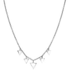 Zinzi zilveren fantasie ketting met 5 bungelende driehoekvormen 45cm ZIC1555