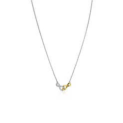 New Zinzi zilveren fantasie ketting met aan elkaar verbonden Infinity tekens 42-45cm ZIC2649