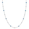 Online Zinzi zilveren fantasie ketting met 13 blauwe donuts en glanzende bolletjes 42-45cm ZIC2511