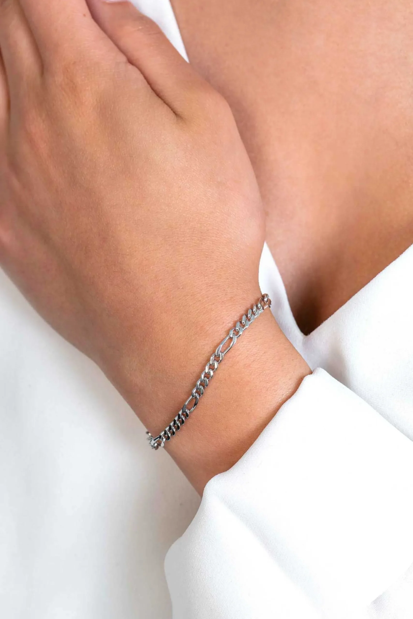 Best Zinzi zilveren figaro armband 3,5mm breed ZIA2291
