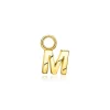 Best Zinzi zilveren geelvergulde letter oorbedel M per stuk geprijsd ZICH2145M. (zonder oorringen).
