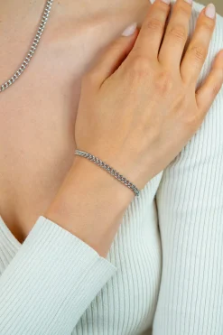 Hot Zinzi zilveren gourmet armband 4,5mm breed 18,5cm ZIA1414