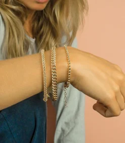 Discount Zinzi zilveren gourmet armband geel verguld 6,5mm breed 19cm ZIA1056G