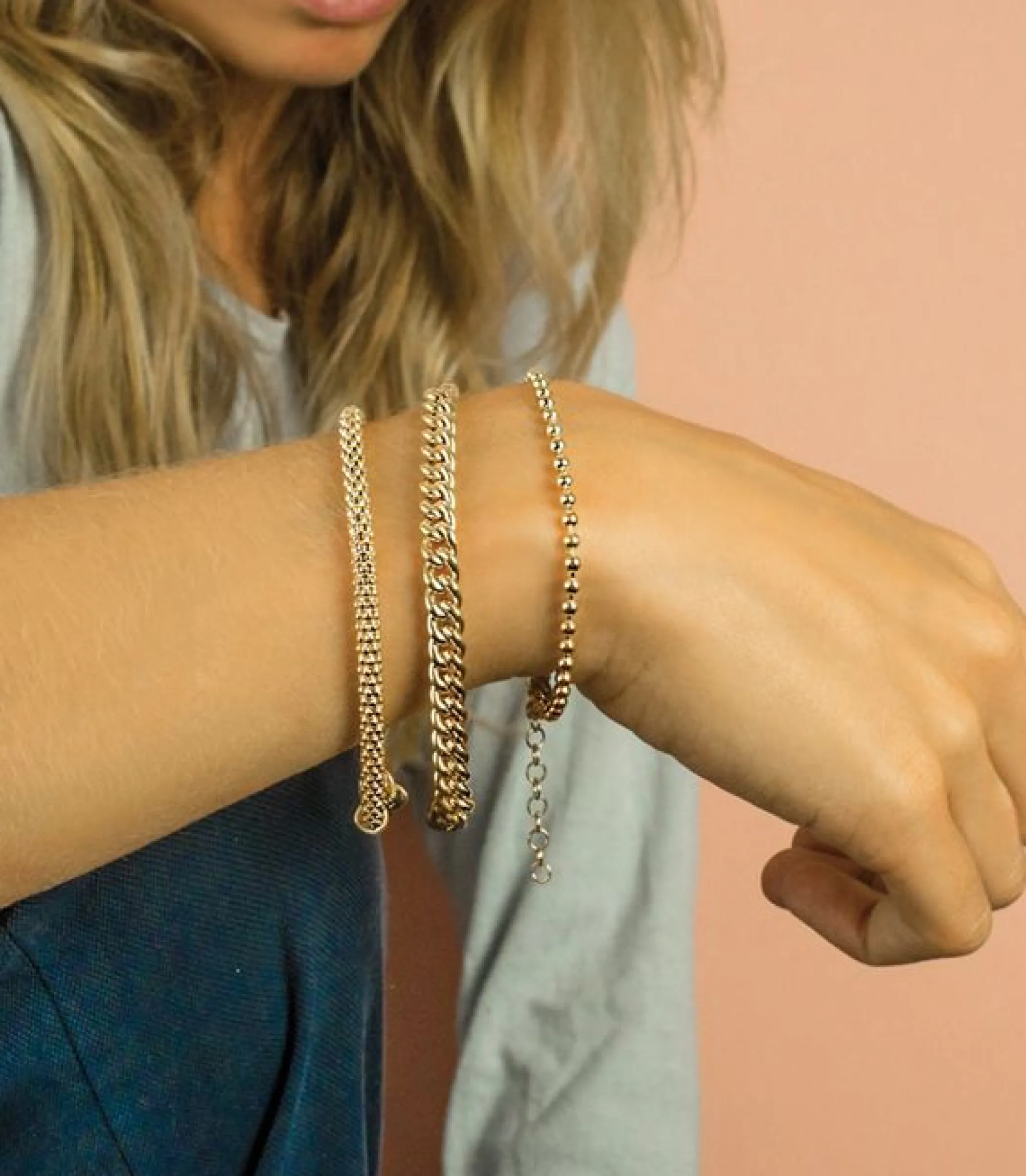 Discount Zinzi zilveren gourmet armband geel verguld 6,5mm breed 19cm ZIA1056G