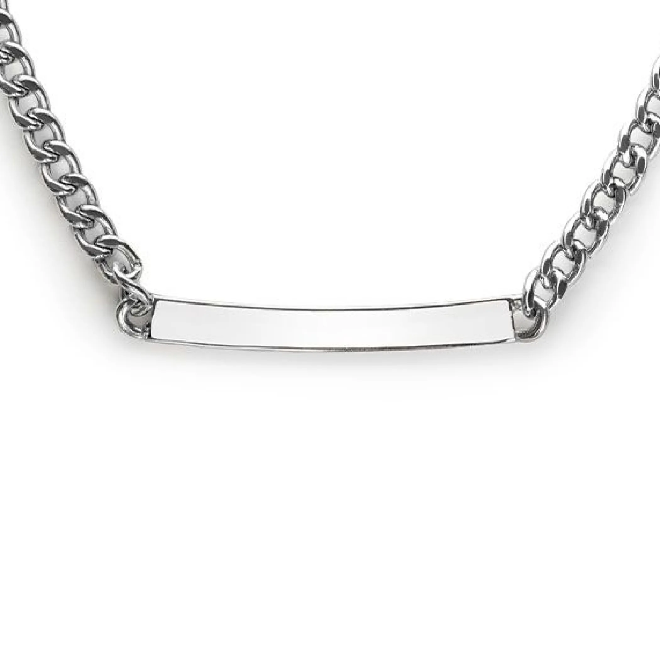 Outlet Zinzi zilveren gourmet ketting 4mm breed met plaat 18-21cm ZIC2271