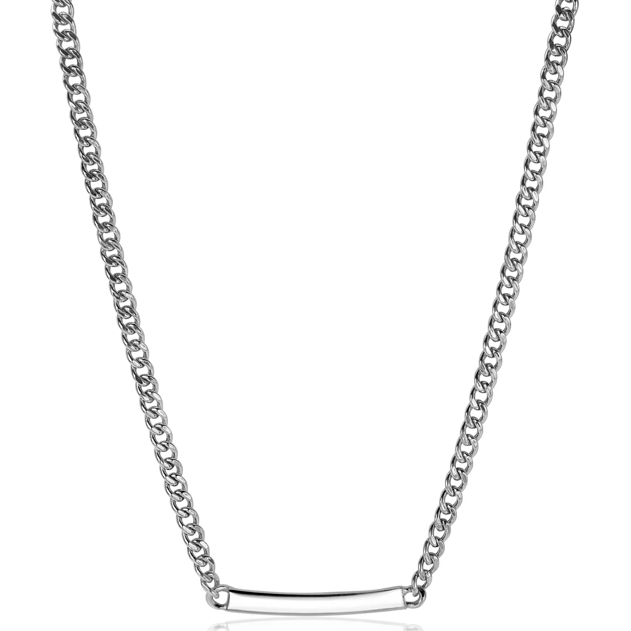 Outlet Zinzi zilveren gourmet ketting 4mm breed met plaat 18-21cm ZIC2271