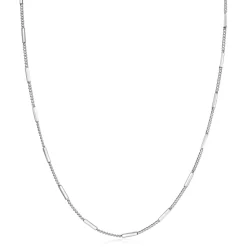 Outlet Zinzi zilveren gourmet ketting 45cm met staafjes 1,6mm breed ZIC2366