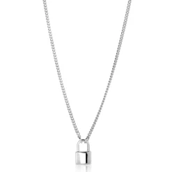 Sale Zinzi zilveren gourmet ketting 45cm met trendy slotje als bedel 40-45cm ZIC2354