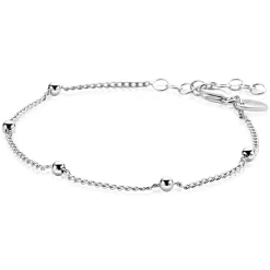 Hot Zinzi zilveren gourmet schakelarmband met vijf glanzende bolletjes (3mm breed) ZIA2714