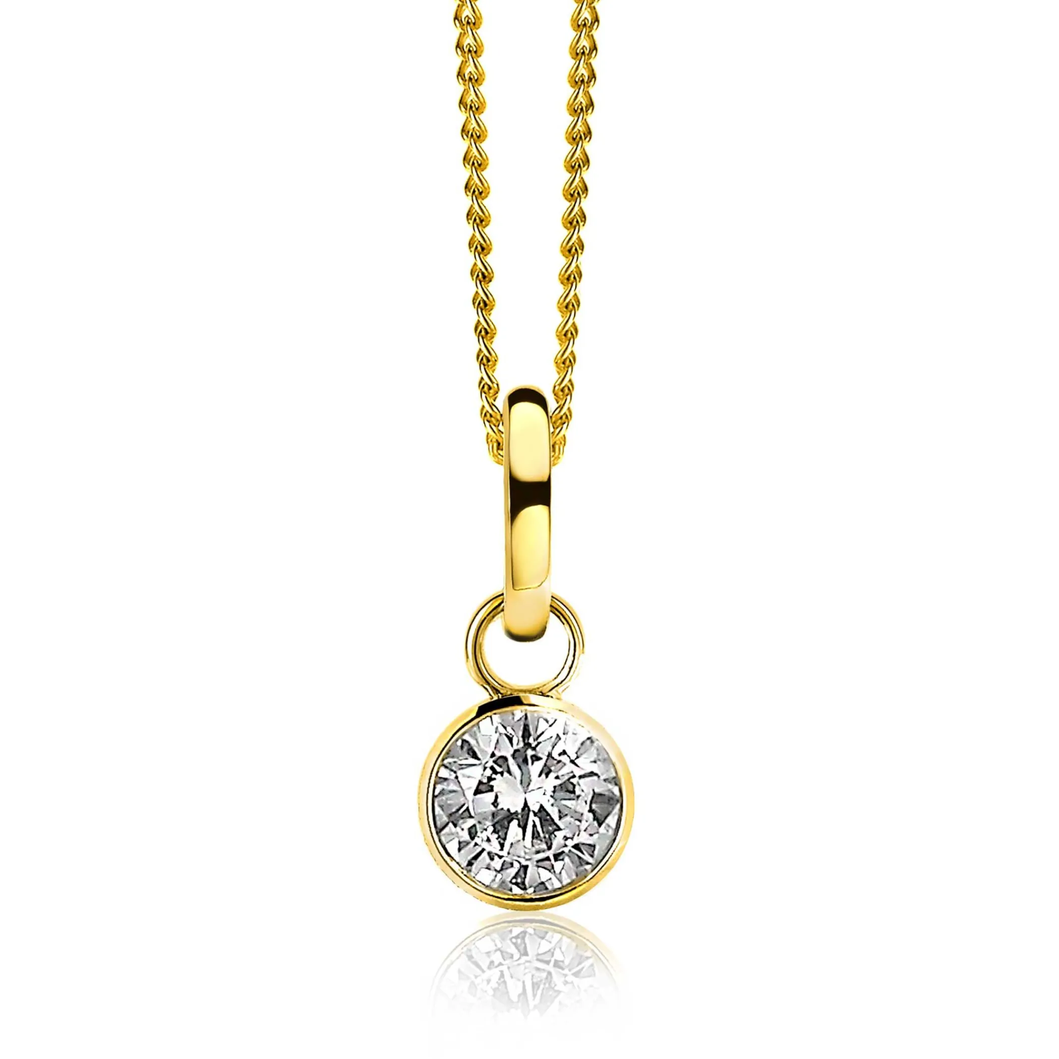 Clearance Zinzi zilveren handige hanger 14K geel verguld om je oorbedels aan een ketting te hangen ZIH1CHG