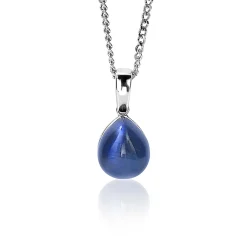 Discount Zinzi zilveren hanger blauw peervorm 20mm ZIH1934B (zonder collier)