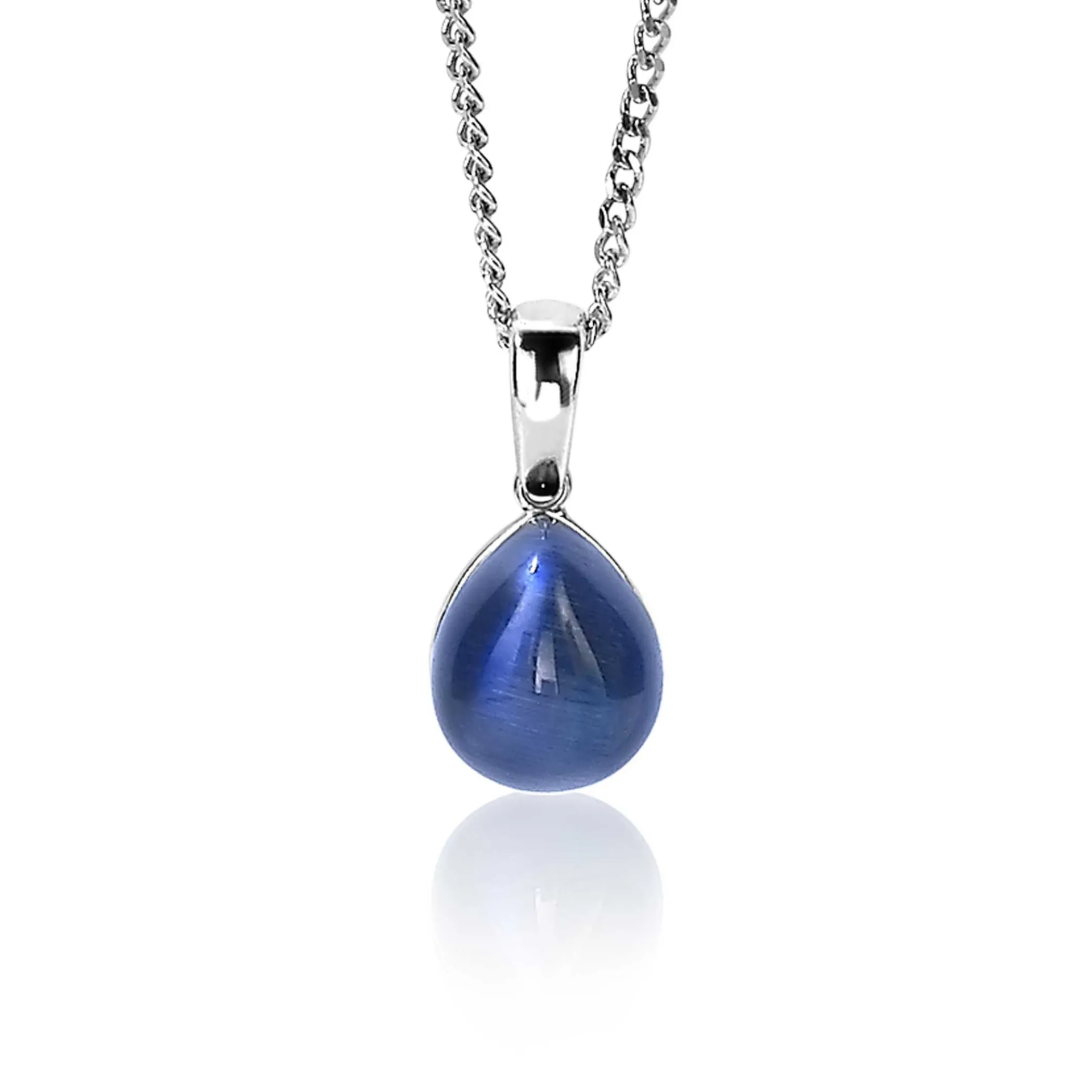 Discount Zinzi zilveren hanger blauw peervorm 20mm ZIH1934B (zonder collier)