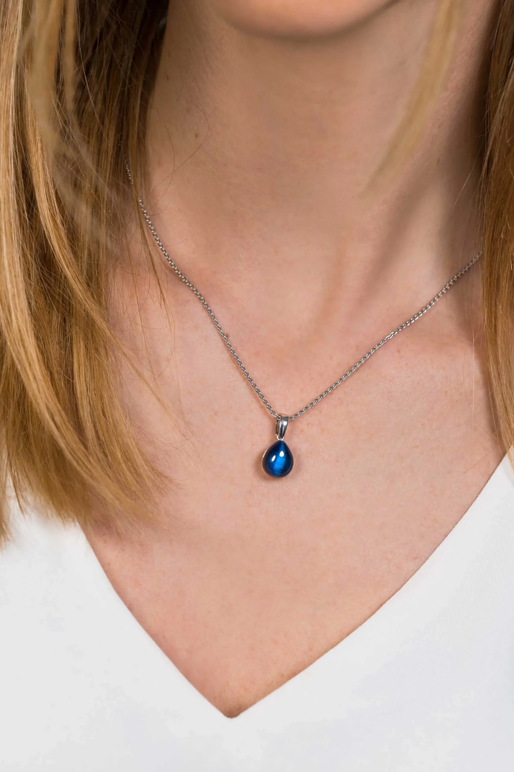Discount Zinzi zilveren hanger blauw peervorm 20mm ZIH1934B (zonder collier)