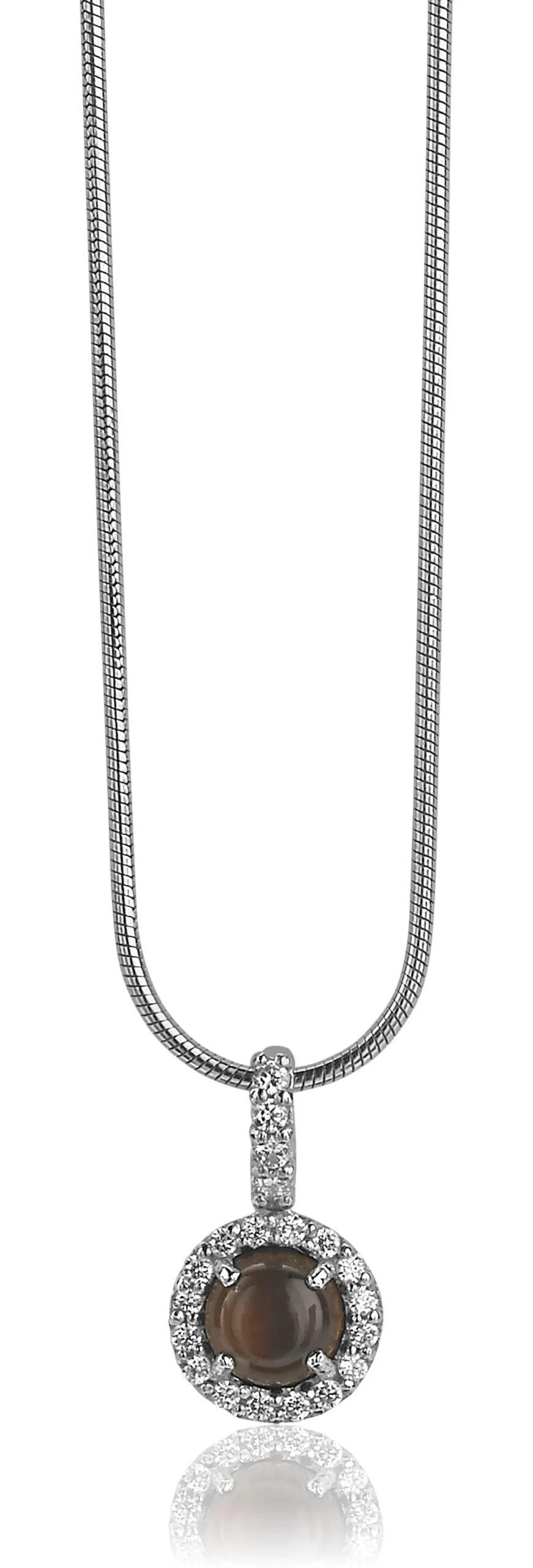 Discount Zinzi zilveren hanger bruin parelmoer ZIH1039C