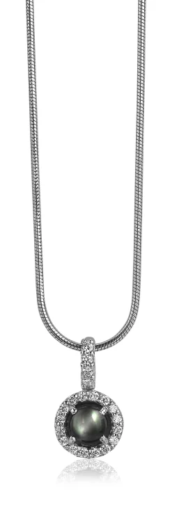 Sale Zinzi zilveren hanger donkergrijs parelmoer ZIH1039Z
