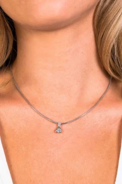 Hot Zinzi zilveren hanger driehoek wit ZIH1663 (zonder collier)