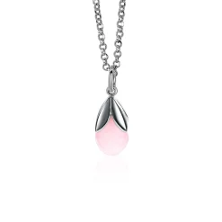 Outlet Zinzi zilveren hanger druppel roze ZIH1877R (zonder collier)
