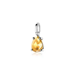 Hot Zinzi zilveren hanger druppelvorm geel ZIH2070G (zonder collier)