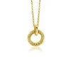 Hot Zinzi zilveren hanger extra 14K geel verguld rond met touweffect 19mm ZIH2246G (zonder collier)