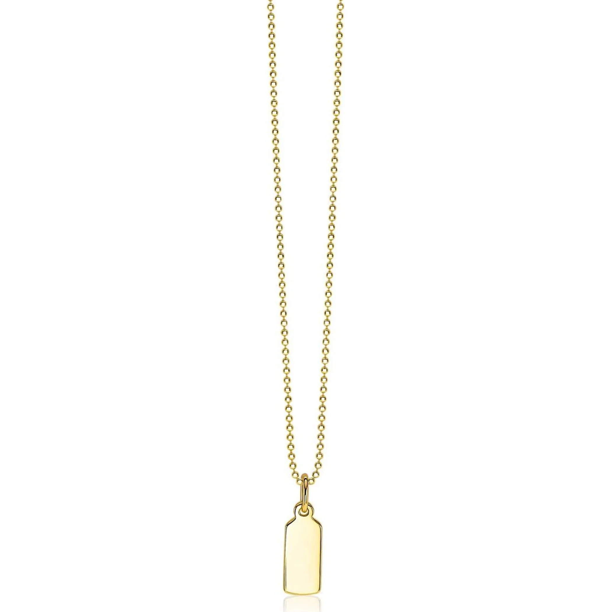 Sale Zinzi zilveren hanger geel verguld glad rechthoek ZIH2344G (zonder collier)