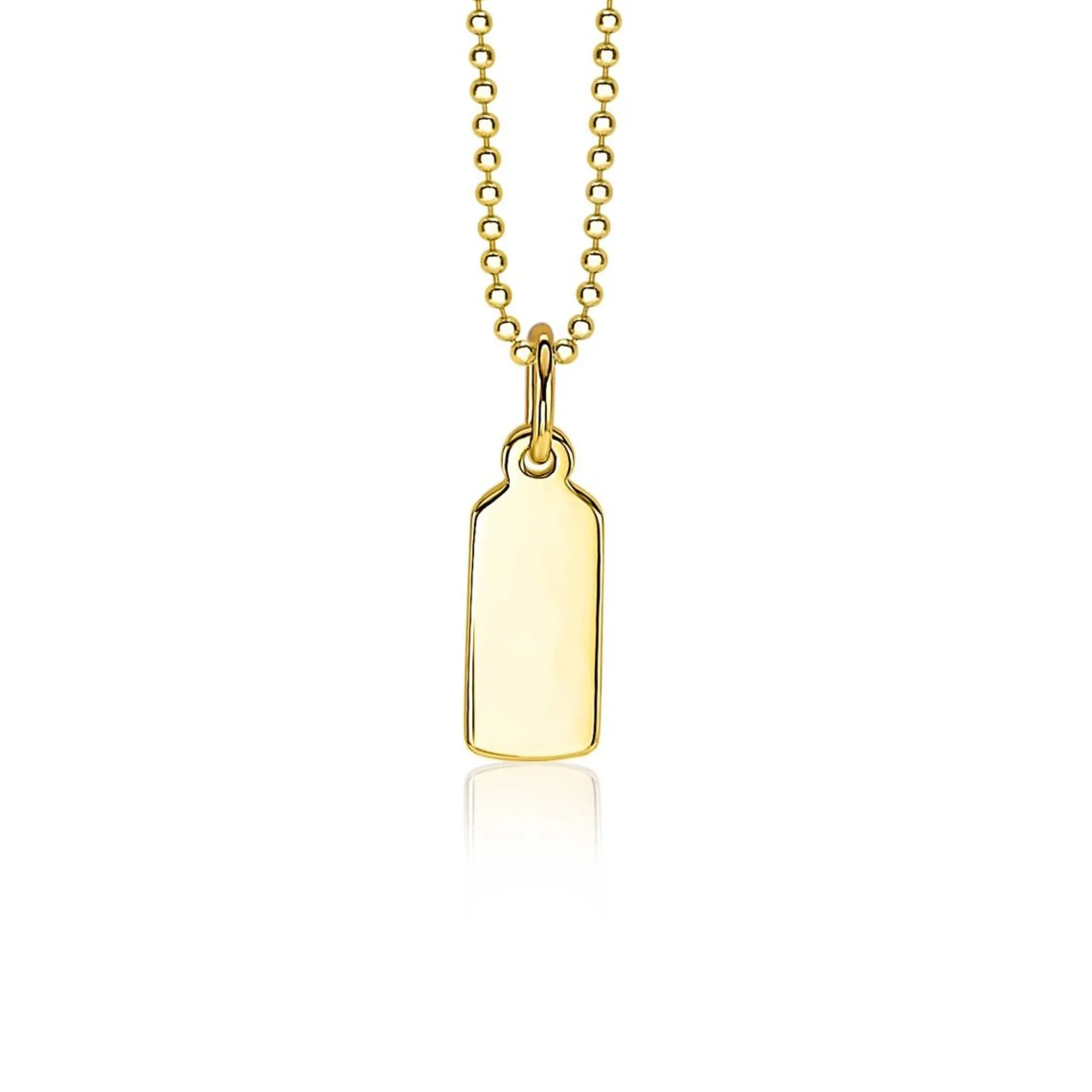 Sale Zinzi zilveren hanger geel verguld glad rechthoek ZIH2344G (zonder collier)