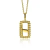 Discount Zinzi zilveren hanger geelverguld 26mm rechthoek met bolletjes rand ZIH1976G (zonder collier)