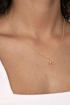 Best Zinzi zilveren hanger geel verguld zeester ZIH2064G (zonder collier)