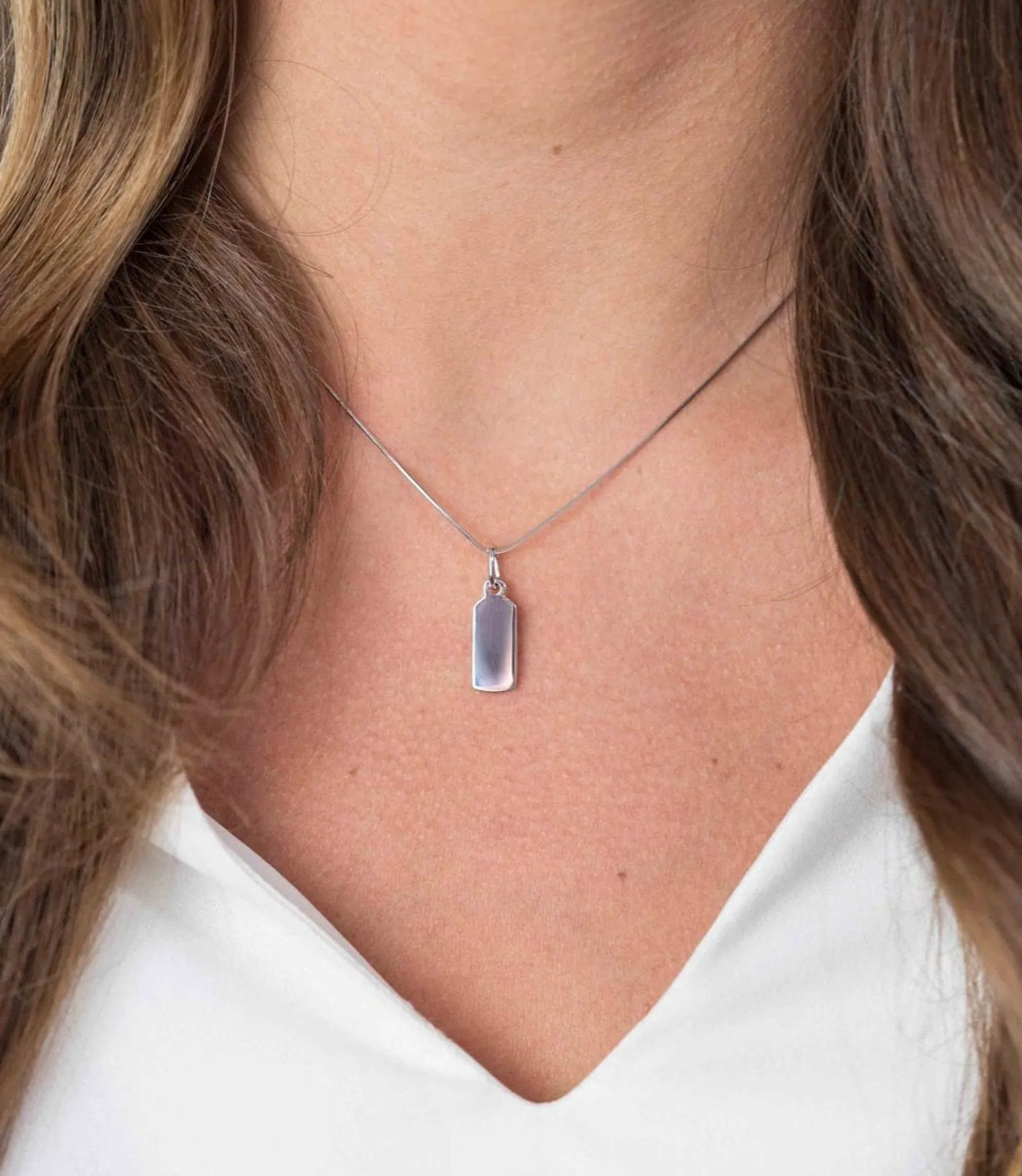 Outlet Zinzi zilveren hanger glad rechthoek ZIH2344 (zonder collier)