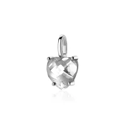 Best Zinzi zilveren hanger hartje wit ZIH2071 (zonder collier)