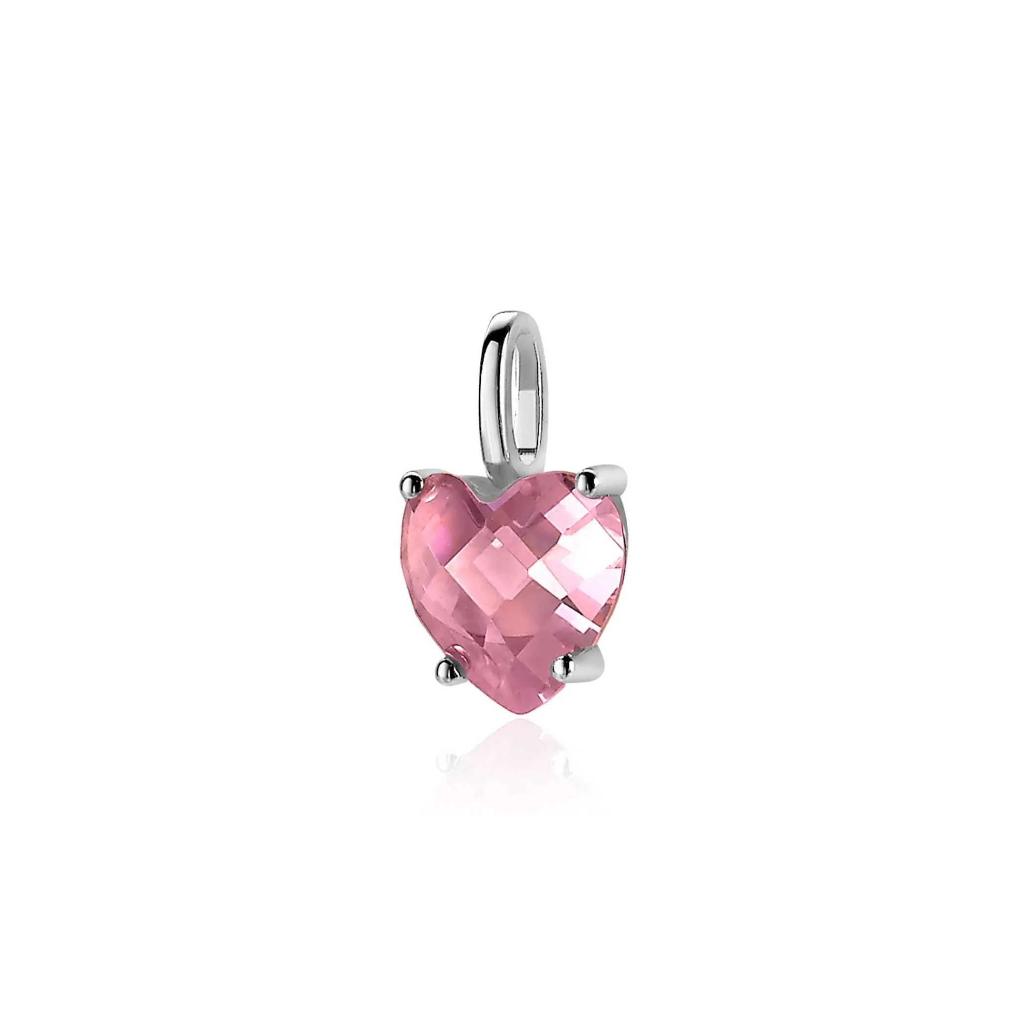 Clearance Zinzi zilveren hanger hartje roze ZIH2071R (zonder collier)