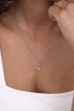 Clearance Zinzi zilveren hanger hartje roze ZIH2071R (zonder collier)