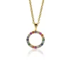 Sale Zinzi zilveren hanger 14K geel verguld 12mm bezet regenboog ZIH2170 (zonder collier)