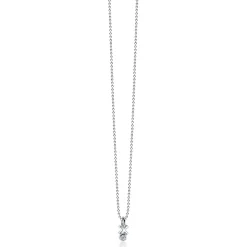 Zinzi zilveren hanger kruisje rond wit ZIH1821 (zonder collier)