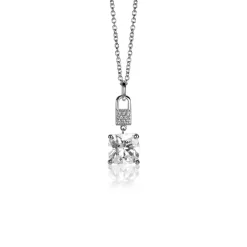 Best Zinzi zilveren hanger met vierkante witte zirconia en pavé zettingen 24mm ZIH2268 (zonder collier)