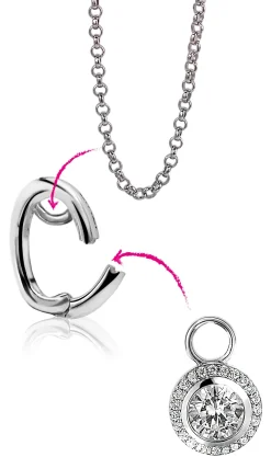 Best Zinzi zilveren hanger met witte zirconia's om je oorbedels aan te hangen ZIH2CH