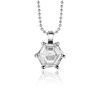 Zinzi zilveren hanger met zeshoekige witte zirconia 15mm ZIH2259 (zonder collier)