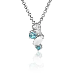Zinzi zilveren hanger 15mm speelse vormen lichtblauw en witte zirconia ZIH2189