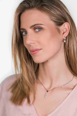 Sale Zinzi zilveren hanger 26mm druppelvorm witte zirconia's ZIH1972 (zonder collier)