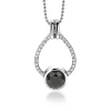 Online Zinzi zilveren hanger 32mm druppelvorm zwart witte zirconia's ZIH1947 (zonder collier)