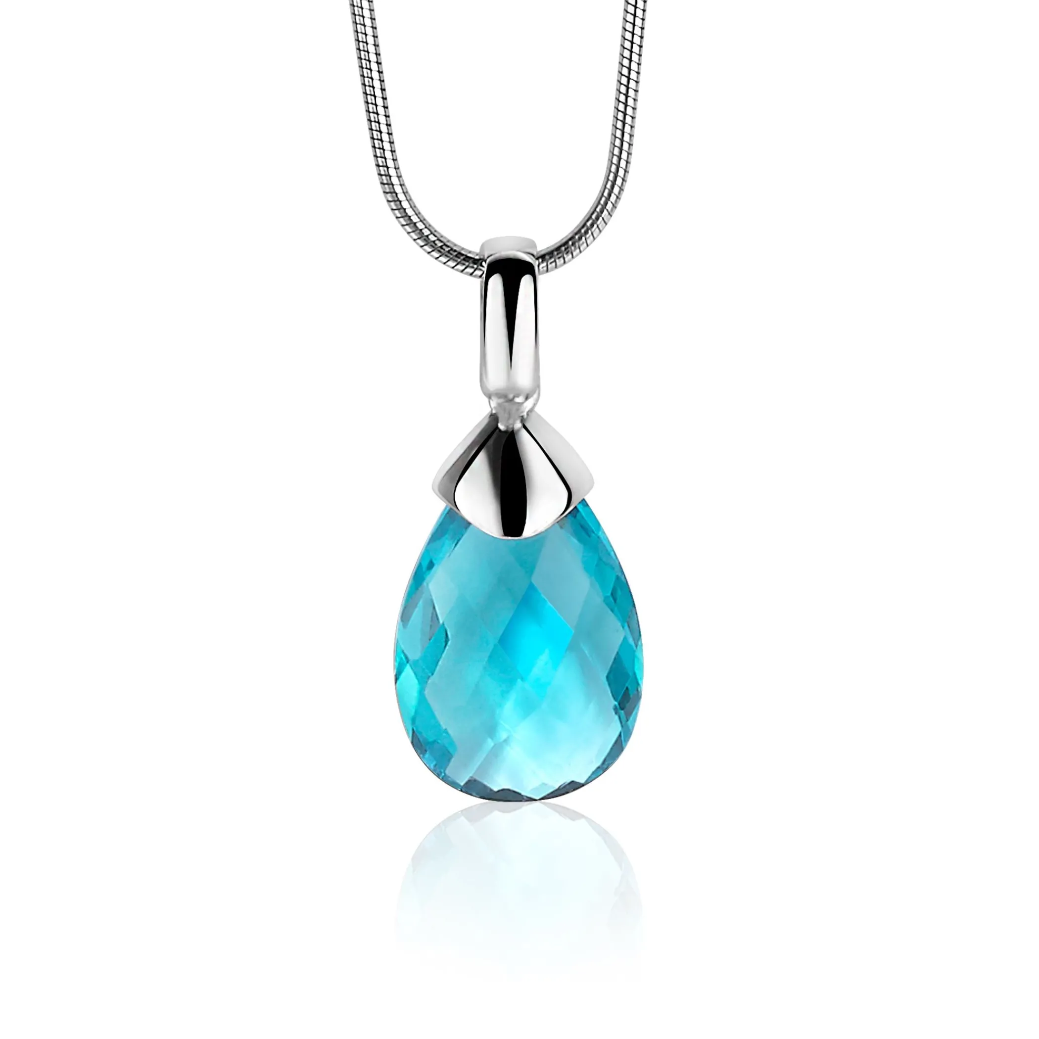 Discount Zinzi zilveren hanger peervorm turquoise ZIH1171T