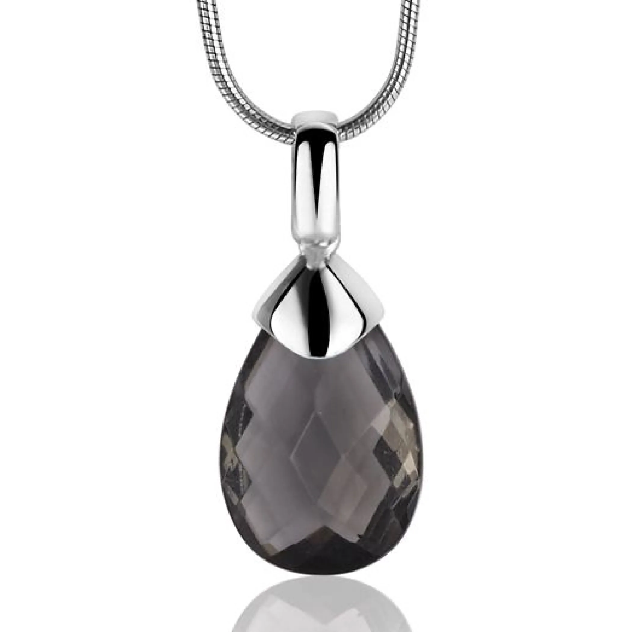 Discount Zinzi zilveren hanger peervorm donkergrijs ZIH1171Z